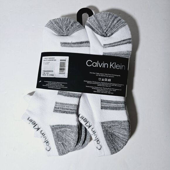 Calvin Klein No Show Socks 6-Pair Men's Cushion White Gray Size 7-12 NWT - Picture 4 of 7